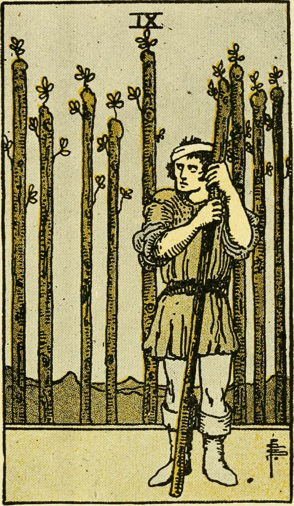 An illustration from The illustrated key to the tarot, the veil of divination, illustrating the greater and lesser arcana, embracing: The veil and its symbols. Secret tradition under the veil of divination. Art of tarot divination. Outer method of the oracles. The tarot in history. Inner symbolism. The greater keys, 1918, leaf 98
