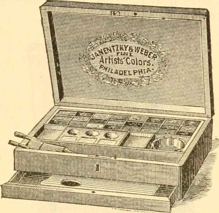An illustration from Illustrated price list of artists' materials : comprising a complete list of painting and drawing materials for artists... materials for gilders, sign and coach-painters; etcher's and engravers' tools; also, materials for making wax and paper flowers., 1888, leaf 100