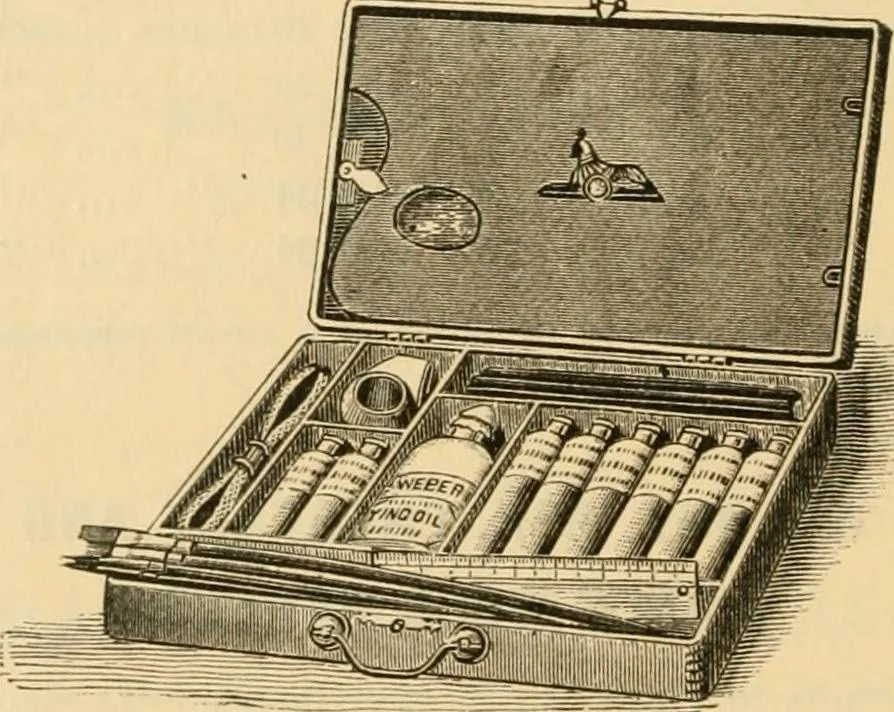 An illustration from Illustrated price list of artists' materials : comprising a complete list of painting and drawing materials for artists... materials for gilders, sign and coach-painters; etcher's and engravers' tools; also, materials for making wax and paper flowers., 1888, leaf 21