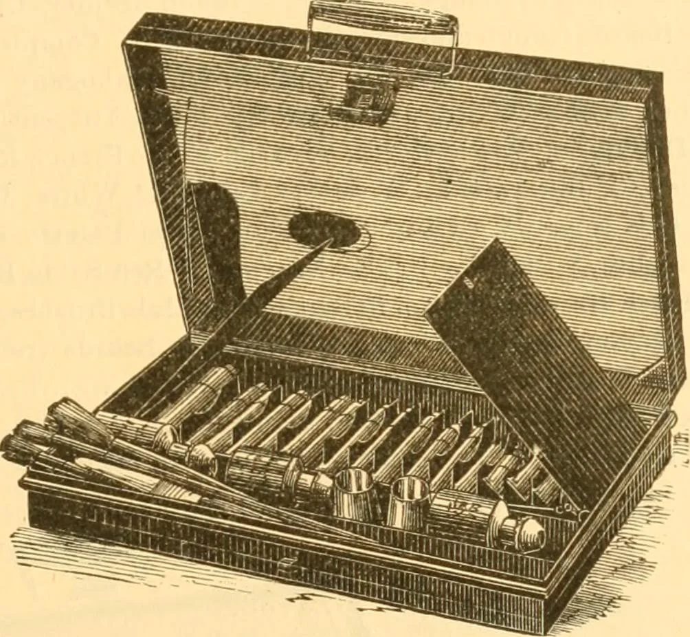 An illustration from Illustrated price list of artists' materials : comprising a complete list of painting and drawing materials for artists... materials for gilders, sign and coach-painters; etcher's and engravers' tools; also, materials for making wax and paper flowers., 1888, leaf 24