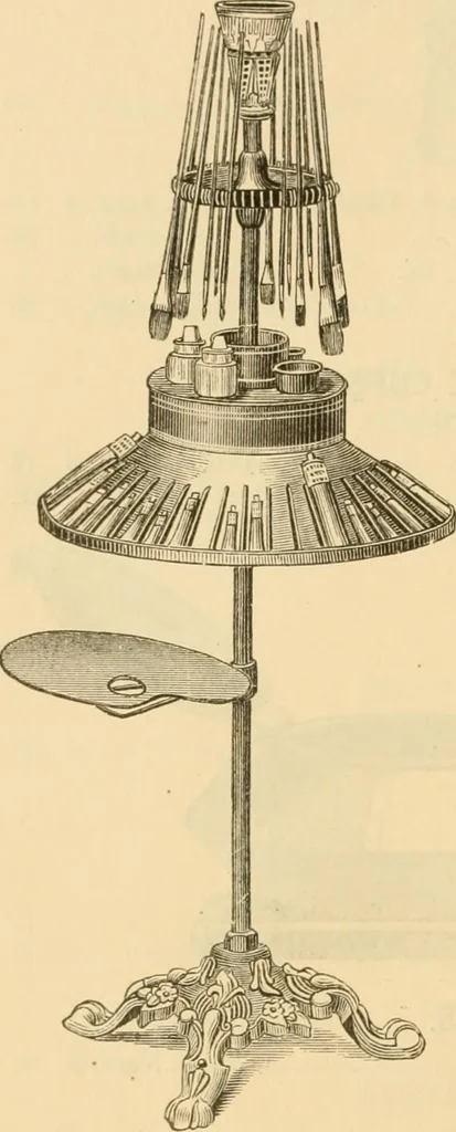 An illustration from Illustrated price list of artists' materials : comprising a complete list of painting and drawing materials for artists... materials for gilders, sign and coach-painters; etcher's and engravers' tools; also, materials for making wax and paper flowers., 1888, leaf 31