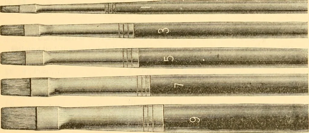 An illustration from Illustrated price list of artists' materials : comprising a complete list of painting and drawing materials for artists... materials for gilders, sign and coach-painters; etcher's and engravers' tools; also, materials for making wax and paper flowers., 1888, leaf 70