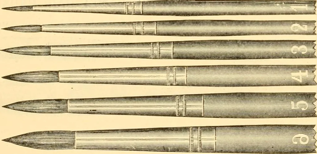 An illustration from Illustrated price list of artists' materials : comprising a complete list of painting and drawing materials for artists... materials for gilders, sign and coach-painters; etcher's and engravers' tools; also, materials for making wax and paper flowers., 1888, leaf 74