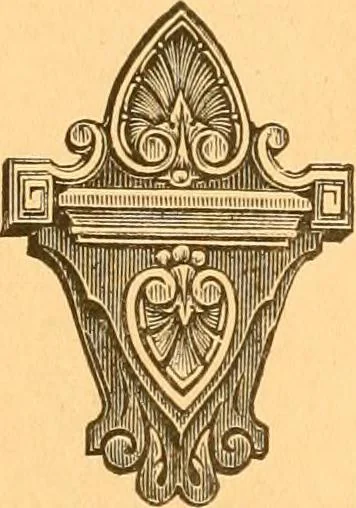 An illustration from Illustrated price list of patented artificial wood ornaments for furniture manufacturers, architects, builders, interior decorators, stair builders, car builders, organ manufacturers, steamboat builders, etc, etc., 1879, leaf 21