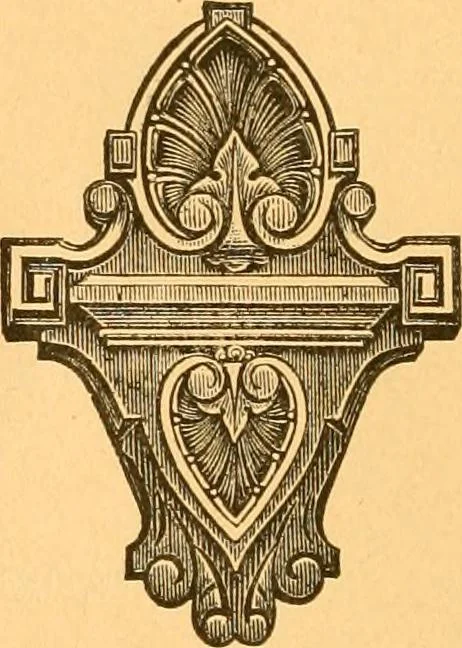 An illustration from Illustrated price list of patented artificial wood ornaments for furniture manufacturers, architects, builders, interior decorators, stair builders, car builders, organ manufacturers, steamboat builders, etc, etc., 1879, leaf 21