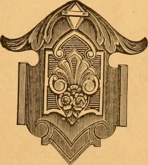 An illustration from Illustrated price list of patented artificial wood ornaments for furniture manufacturers, architects, builders, interior decorators, stair builders, car builders, organ manufacturers, steamboat builders, etc, etc., 1879, leaf 22