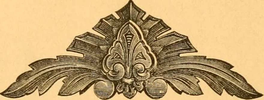 An illustration from Illustrated price list of patented artificial wood ornaments for furniture manufacturers, architects, builders, interior decorators, stair builders, car builders, organ manufacturers, steamboat builders, etc, etc., 1879, leaf 23