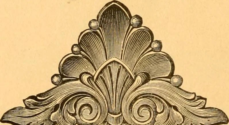 An illustration from Illustrated price list of patented artificial wood ornaments for furniture manufacturers, architects, builders, interior decorators, stair builders, car builders, organ manufacturers, steamboat builders, etc, etc., 1879, leaf 25