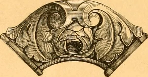 An illustration from Illustrated price list of patented artificial wood ornaments for furniture manufacturers, architects, builders, interior decorators, stair builders, car builders, organ manufacturers, steamboat builders, etc, etc., 1879, leaf 29