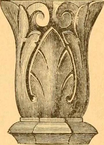 An illustration from Illustrated price list of patented artificial wood ornaments for furniture manufacturers, architects, builders, interior decorators, stair builders, car builders, organ manufacturers, steamboat builders, etc, etc., 1879, leaf 33
