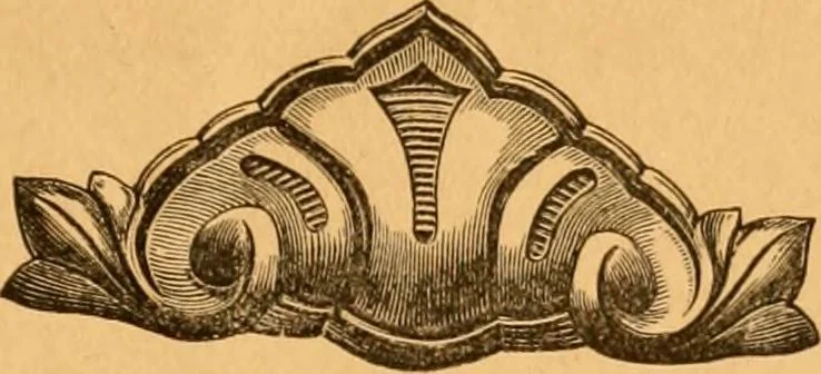 An illustration from Illustrated price list of patented artificial wood ornaments for furniture manufacturers, architects, builders, interior decorators, stair builders, car builders, organ manufacturers, steamboat builders, etc, etc., 1879, leaf 4