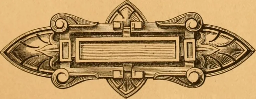 An illustration from Illustrated price list of patented artificial wood ornaments for furniture manufacturers, architects, builders, interior decorators, stair builders, car builders, organ manufacturers, steamboat builders, etc, etc., 1879, leaf 8