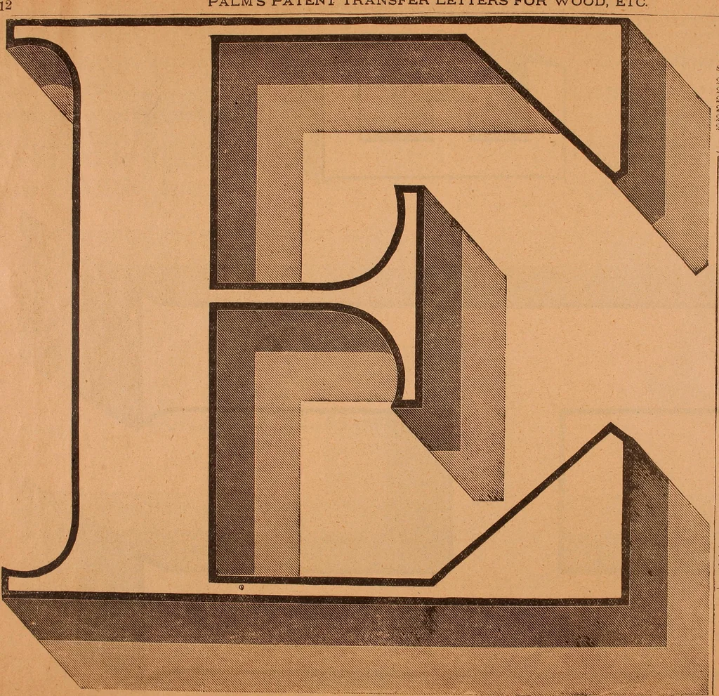An illustration from Illustrated sample book & price list of Palm's patent transfer letters, ornaments & trade designs for signs, wagons, cars, machines, etc., 1901, leaf 15