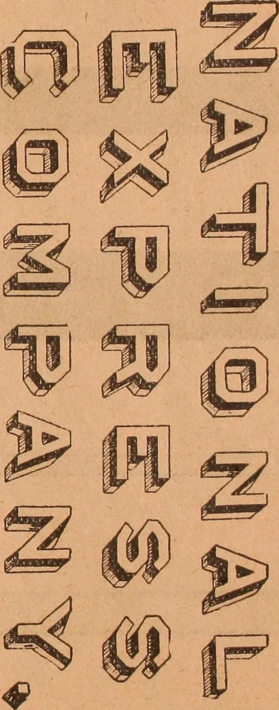 An illustration from Illustrated sample book & price list of Palm's patent transfer letters, ornaments & trade designs for signs, wagons, cars, machines, etc., 1901, leaf 43