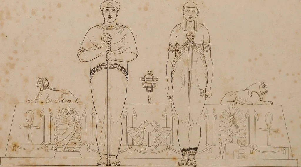 An illustration from An illustration of the Egyptian, Grecian, and Roman costume; in forty outlines, with descriptions, selected, drawn & engraved, 1810, leaf 22