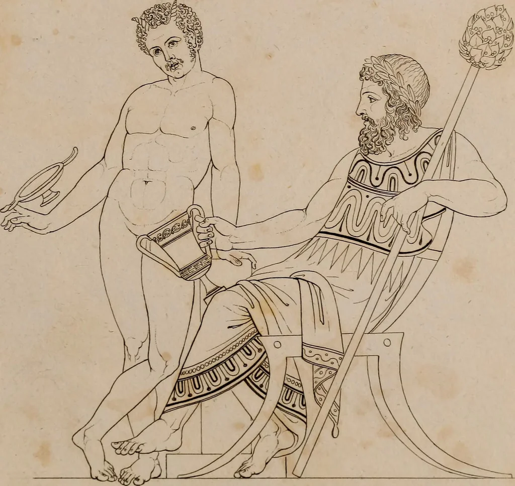 An illustration from An illustration of the Egyptian, Grecian, and Roman costume; in forty outlines, with descriptions, selected, drawn & engraved, 1810, leaf 44