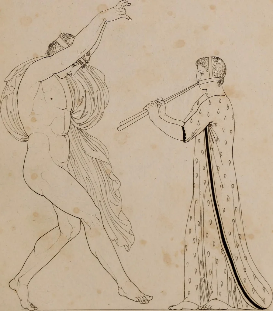 An illustration from An illustration of the Egyptian, Grecian, and Roman costume; in forty outlines, with descriptions, selected, drawn & engraved, 1810, leaf 48