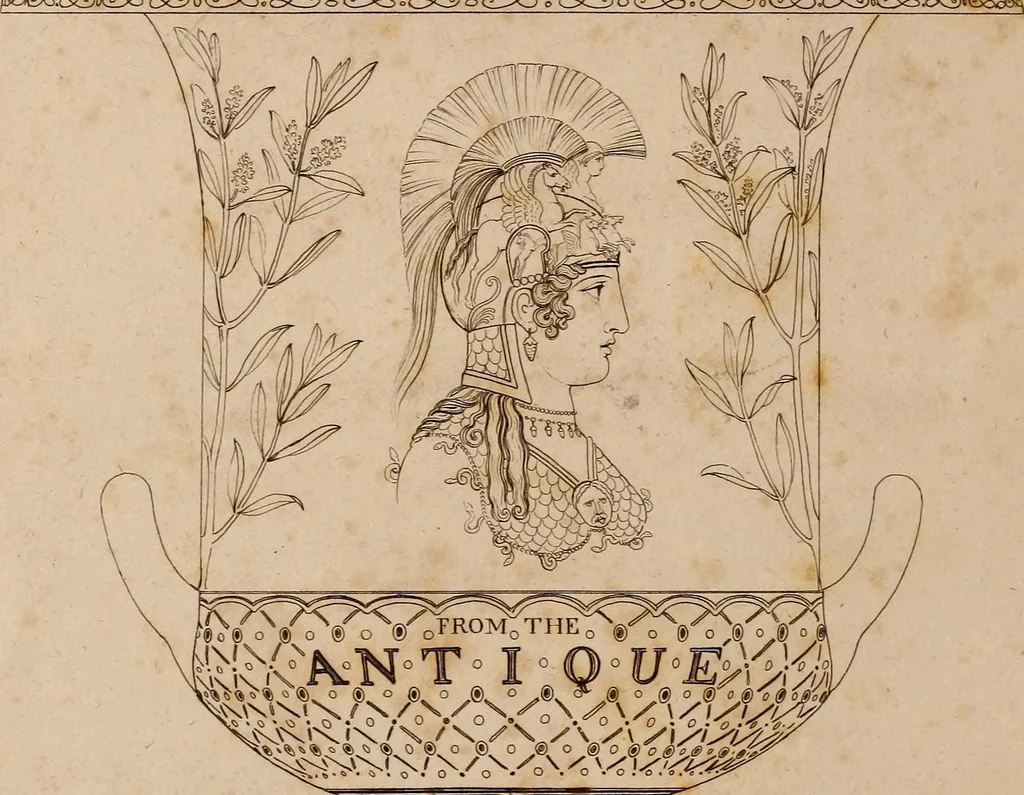 An illustration from An illustration of the Egyptian, Grecian, and Roman costume; in forty outlines, with descriptions, selected, drawn & engraved, 1810, leaf 5