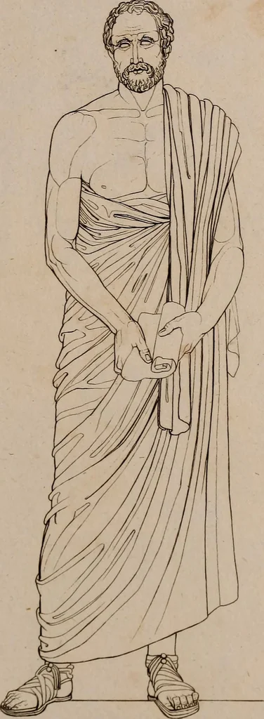 An illustration from An illustration of the Egyptian, Grecian, and Roman costume; in forty outlines, with descriptions, selected, drawn & engraved, 1810, leaf 54