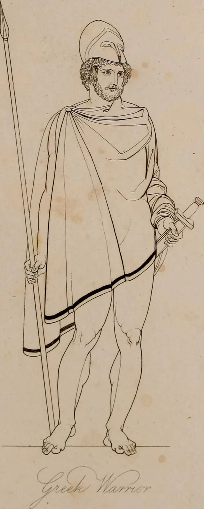 An illustration from An illustration of the Egyptian, Grecian, and Roman costume; in forty outlines, with descriptions, selected, drawn & engraved, 1810, leaf 58