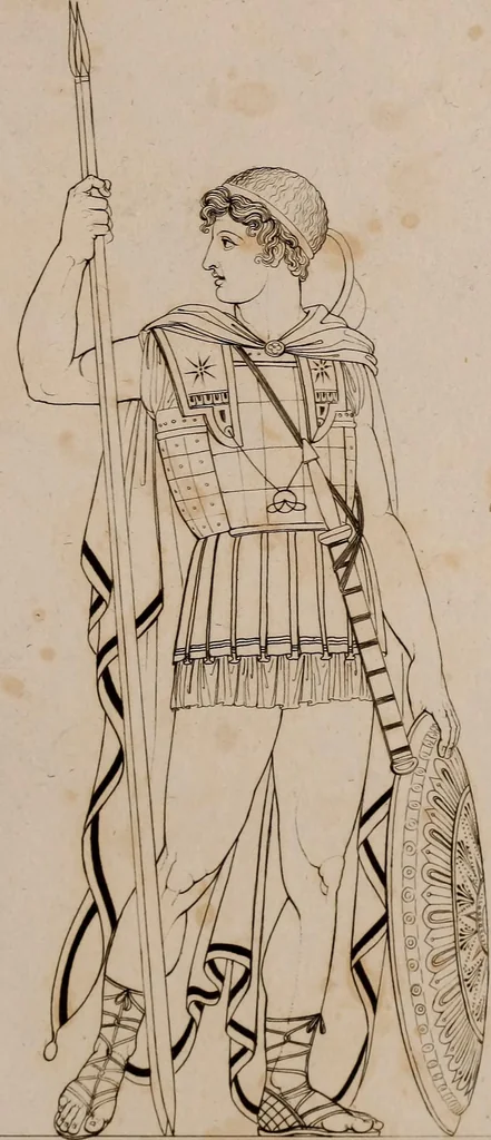 An illustration from An illustration of the Egyptian, Grecian, and Roman costume; in forty outlines, with descriptions, selected, drawn & engraved, 1810, leaf 62