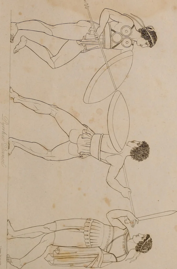 An illustration from An illustration of the Egyptian, Grecian, and Roman costume; in forty outlines, with descriptions, selected, drawn & engraved, 1810, leaf 64