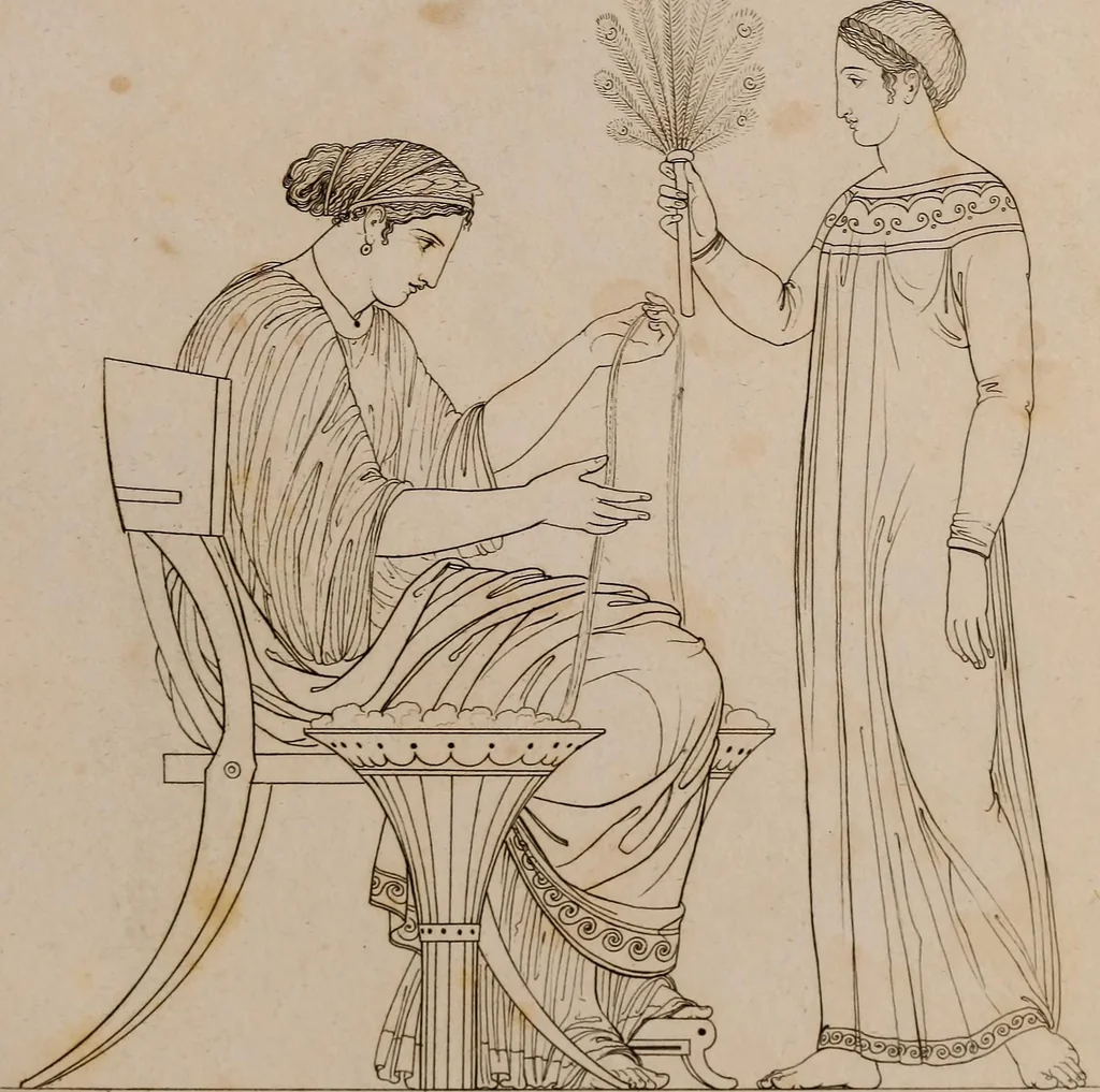 An illustration from An illustration of the Egyptian, Grecian, and Roman costume; in forty outlines, with descriptions, selected, drawn & engraved, 1810, leaf 70