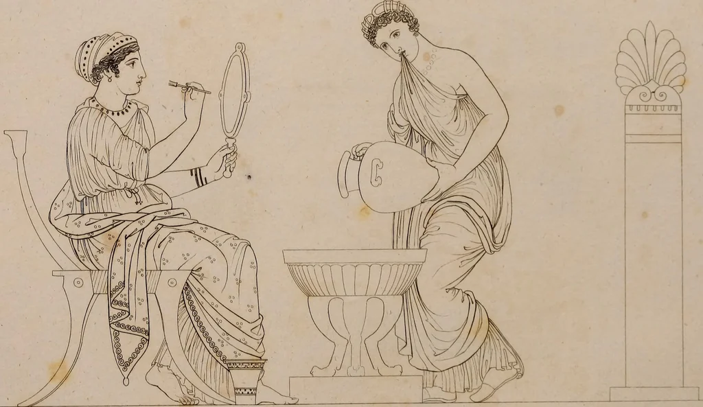 An illustration from An illustration of the Egyptian, Grecian, and Roman costume; in forty outlines, with descriptions, selected, drawn & engraved, 1810, leaf 74