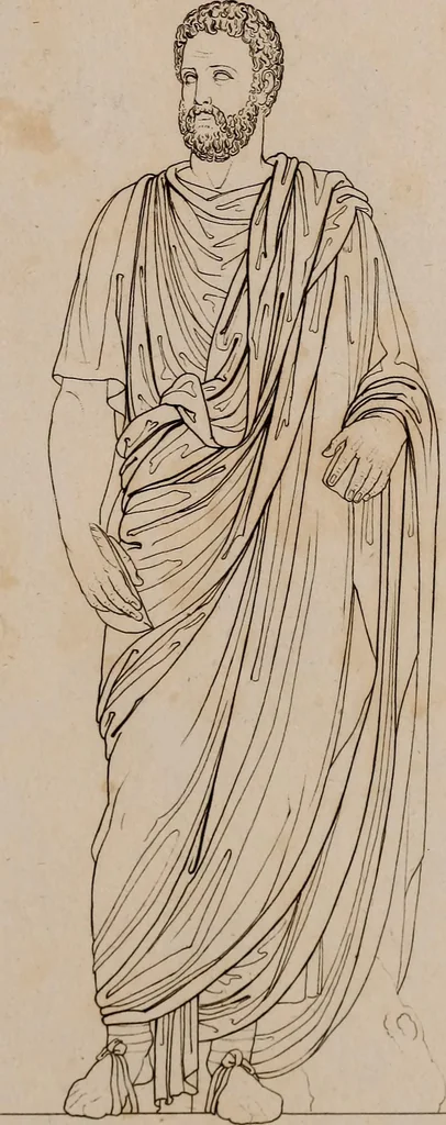 An illustration from An illustration of the Egyptian, Grecian, and Roman costume; in forty outlines, with descriptions, selected, drawn & engraved, 1810, leaf 84