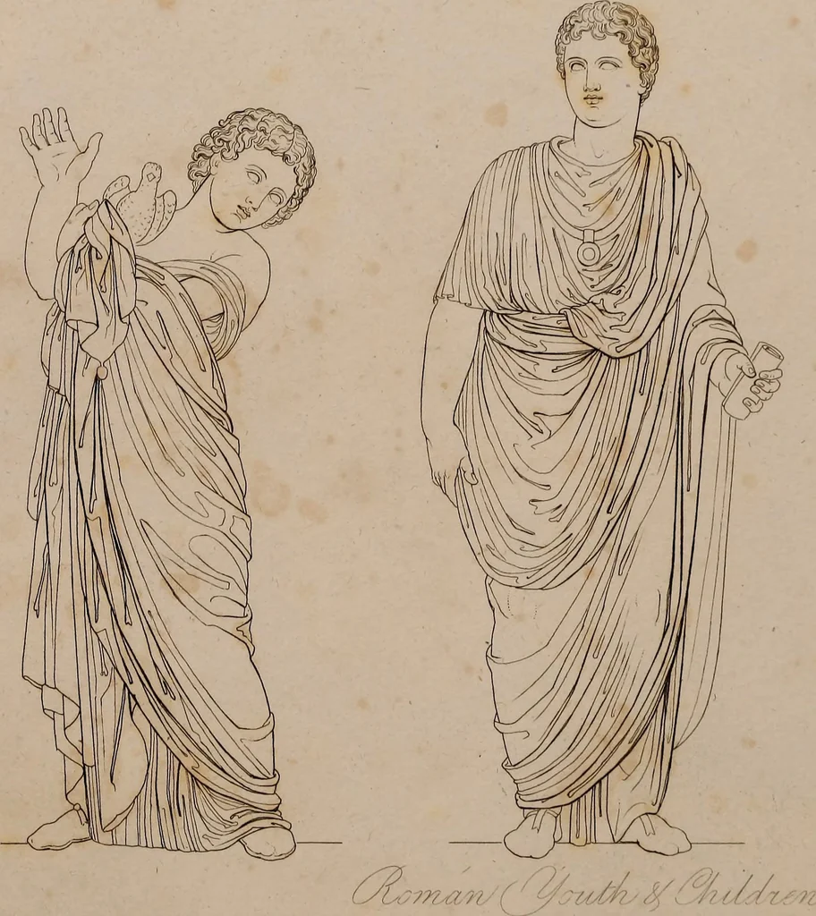 An illustration from An illustration of the Egyptian, Grecian, and Roman costume; in forty outlines, with descriptions, selected, drawn & engraved, 1810, leaf 98