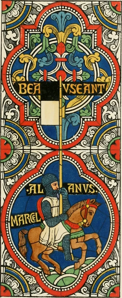 An illustration from Illustrations of the architectural ornaments and embellishments and painted glass of the Temple Church, London, 1845, leaf 34