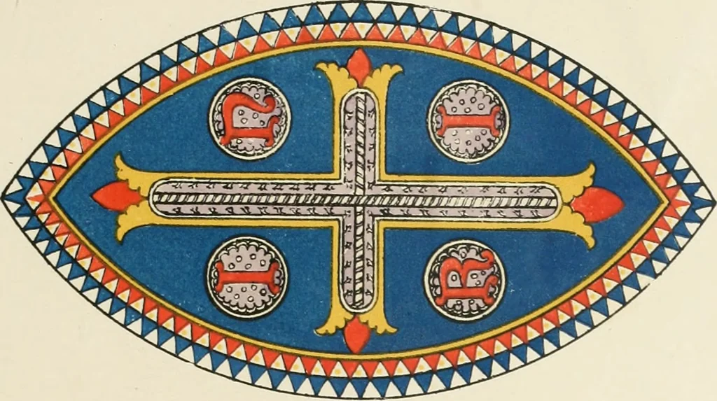 An illustration from Illustrations of the architectural ornaments and embellishments and painted glass of the Temple Church, London, 1845, leaf 48