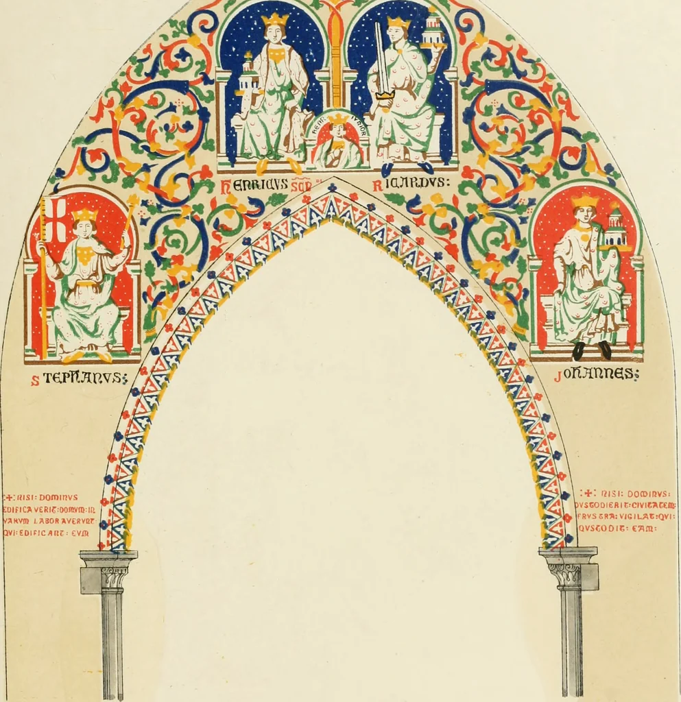 An illustration from Illustrations of the architectural ornaments and embellishments and painted glass of the Temple Church, London, 1845, leaf 58