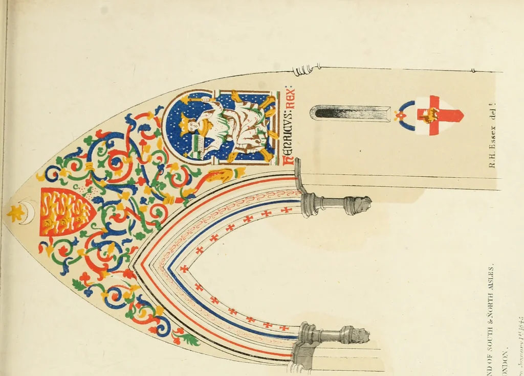 An illustration from Illustrations of the architectural ornaments and embellishments and painted glass of the Temple Church, London, 1845, leaf 60