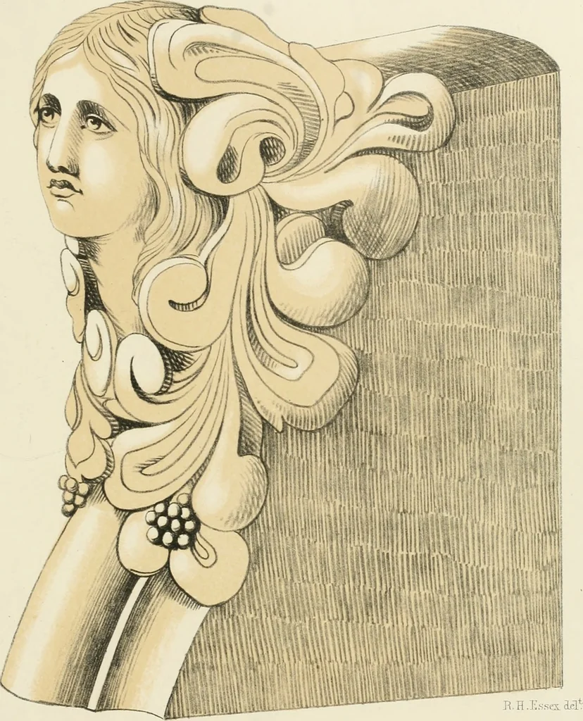 An illustration from Illustrations of the architectural ornaments and embellishments and painted glass of the Temple Church, London, 1845, leaf 68