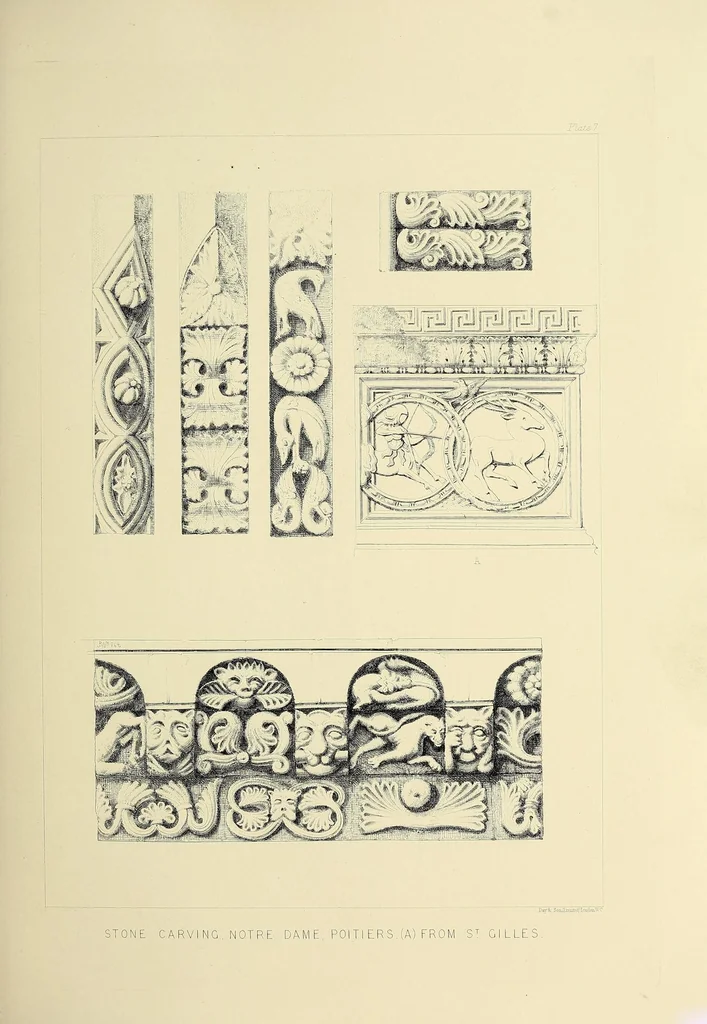 An illustration from Illustrations of architecture and ornament. Drawn and etched on copper, 1865, leaf 45