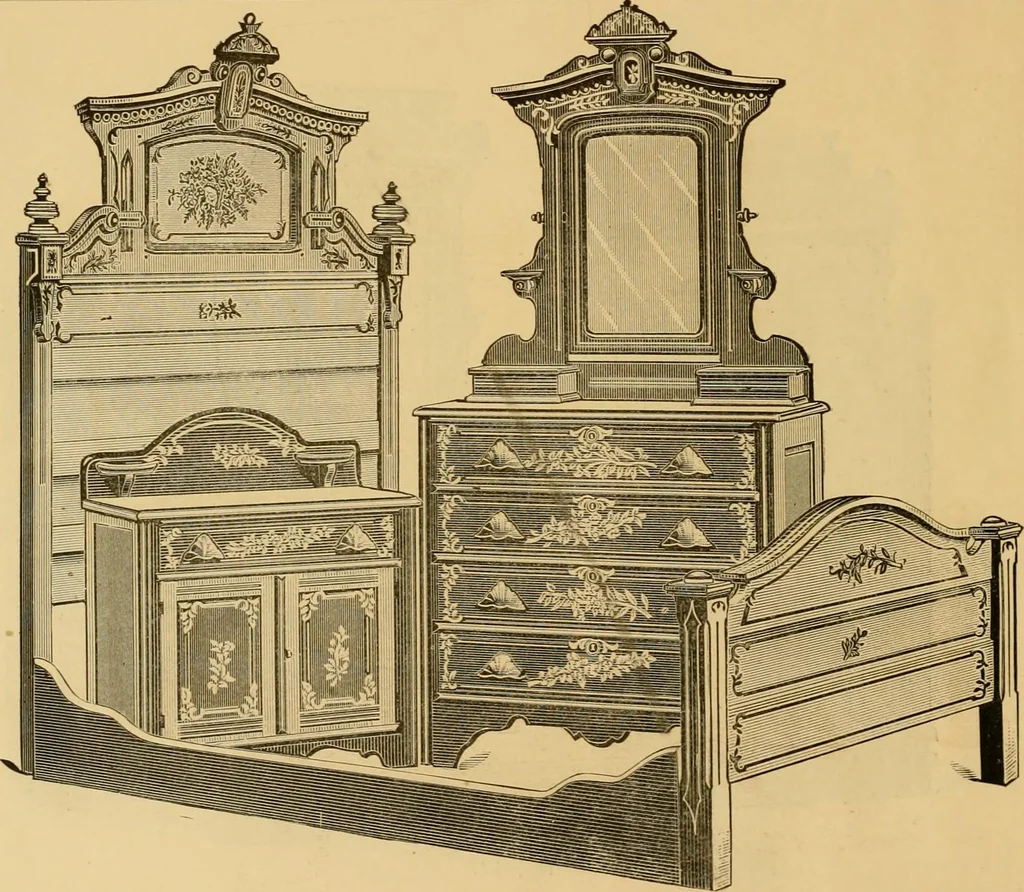 An illustration from Illustrations of cottage furniture., 1882, leaf 11