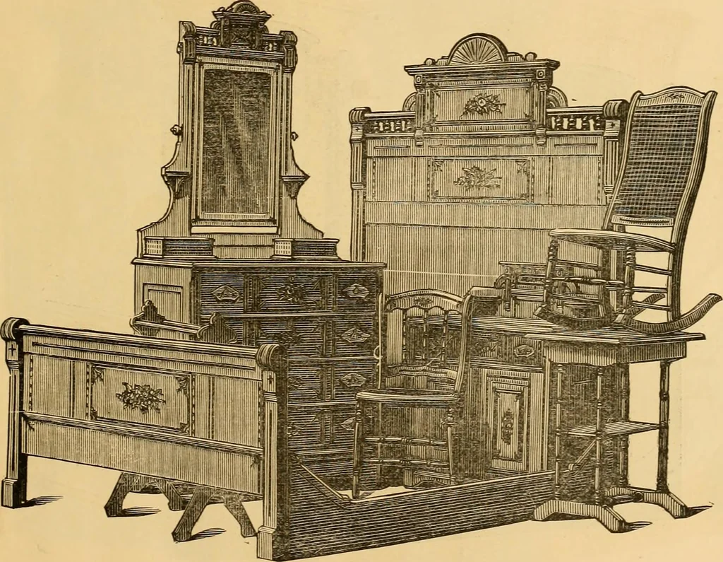 An illustration from Illustrations of cottage furniture., 1882, leaf 12