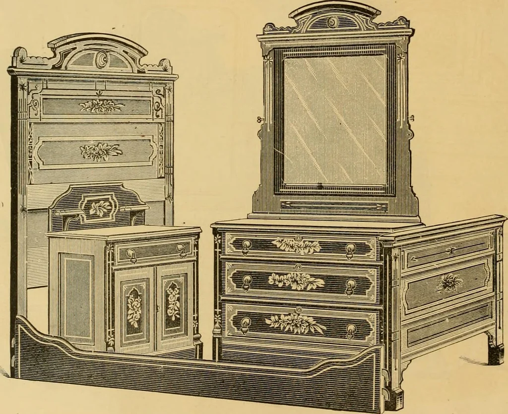 An illustration from Illustrations of cottage furniture., 1882, leaf 13
