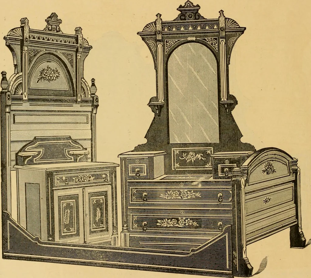 An illustration from Illustrations of cottage furniture., 1882, leaf 17
