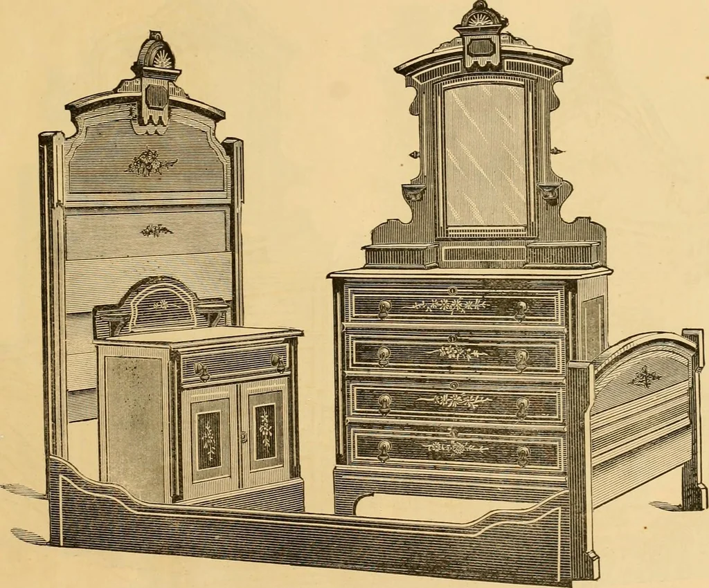 An illustration from Illustrations of cottage furniture., 1882, leaf 8