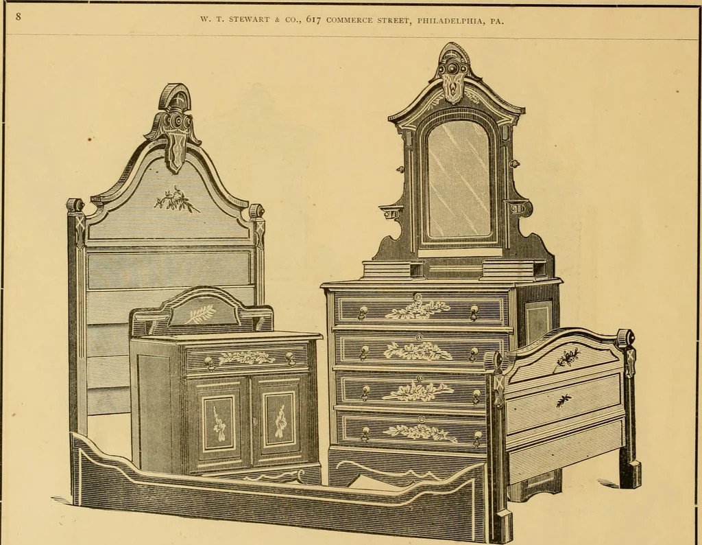 An illustration from Illustrations of cottage furniture., 1882, leaf 9