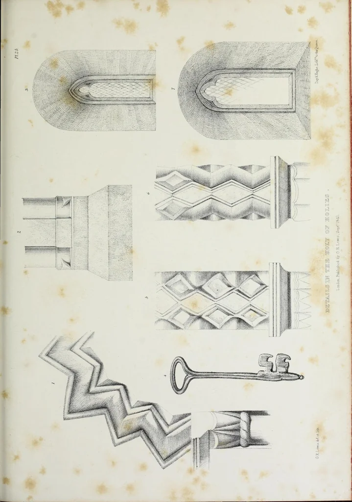 An illustration from Illustrations of Kilpeck church, Herefordshire : in a series of drawings made on the spot, with an essay On ecclesiastical design, and a descriptive interpretation, 1842, leaf 121