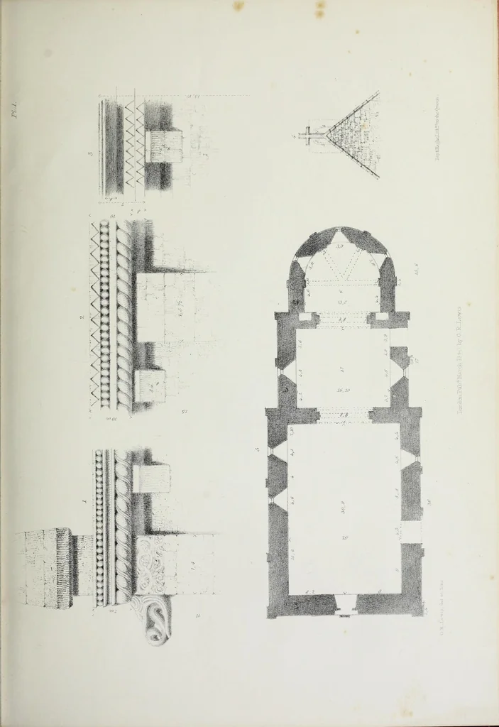An illustration from Illustrations of Kilpeck church, Herefordshire : in a series of drawings made on the spot, with an essay On ecclesiastical design, and a descriptive interpretation, 1842, leaf 73
