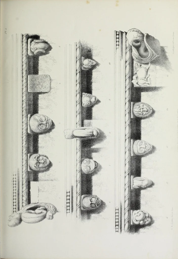 An illustration from Illustrations of Kilpeck church, Herefordshire : in a series of drawings made on the spot, with an essay On ecclesiastical design, and a descriptive interpretation, 1842, leaf 75