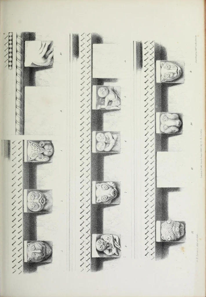 An illustration from Illustrations of Kilpeck church, Herefordshire : in a series of drawings made on the spot, with an essay On ecclesiastical design, and a descriptive interpretation, 1842, leaf 85