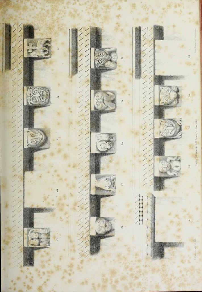 An illustration from Illustrations of Kilpeck church, Herefordshire : in a series of drawings made on the spot, with an essay On ecclesiastical design, and a descriptive interpretation, 1842, leaf 89