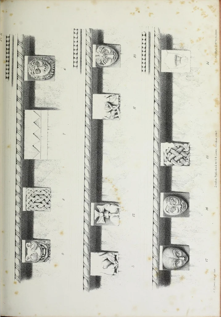 An illustration from Illustrations of Kilpeck church, Herefordshire : in a series of drawings made on the spot, with an essay On ecclesiastical design, and a descriptive interpretation, 1842, leaf 93