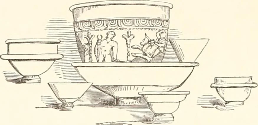 An illustration from Illustrations of the remains of Roman art, in Cirencester, the site of antient Corinium, 1850, leaf 133