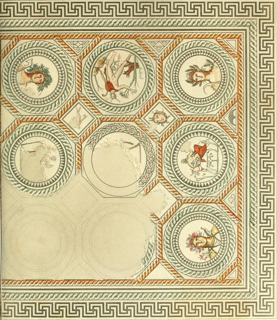 An illustration from Illustrations of the remains of Roman art, in Cirencester, the site of antient Corinium, 1850, leaf 74